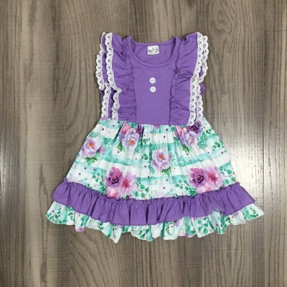 Girls Boutique Lavender and lace summer dress  (NEW)